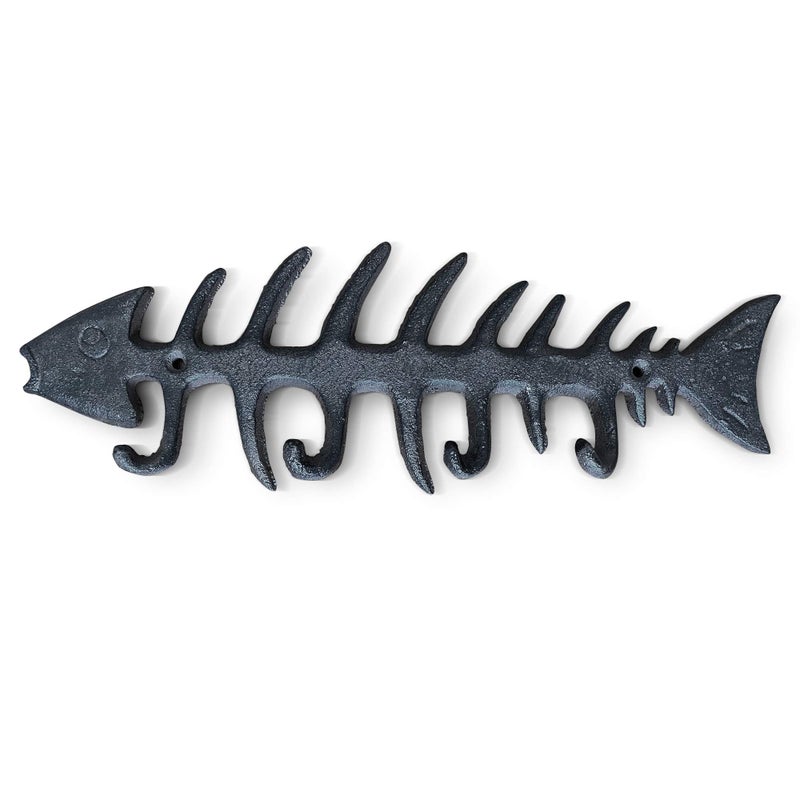 Wallcharmers Large Fish Bone Key, Leash, & Towel Holder | Nautical Home & Wall Decor - Image 1